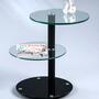 Beistelltisch Glas und Metall Schwarz  0