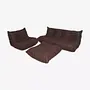 Togo Lounge Set 3 pezzi Pelle Madras Marrone 0