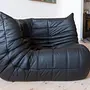 Togo Lounge Set 3-pc. Madras Leather Black 7