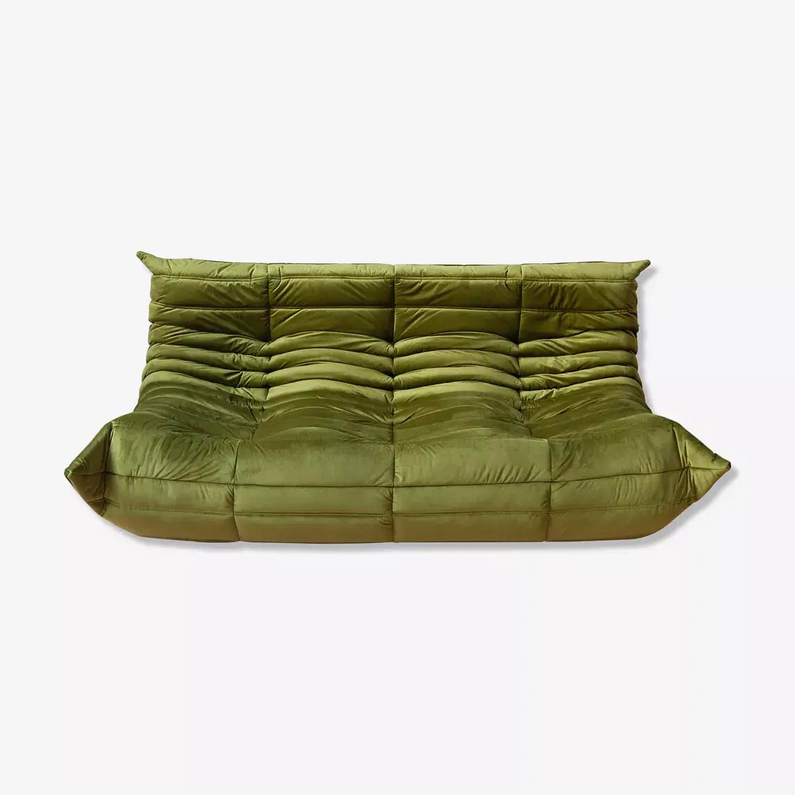 Togo Sofa 3-seater velvet olive green 0