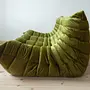 Togo Sofa 3-seater velvet olive green 2