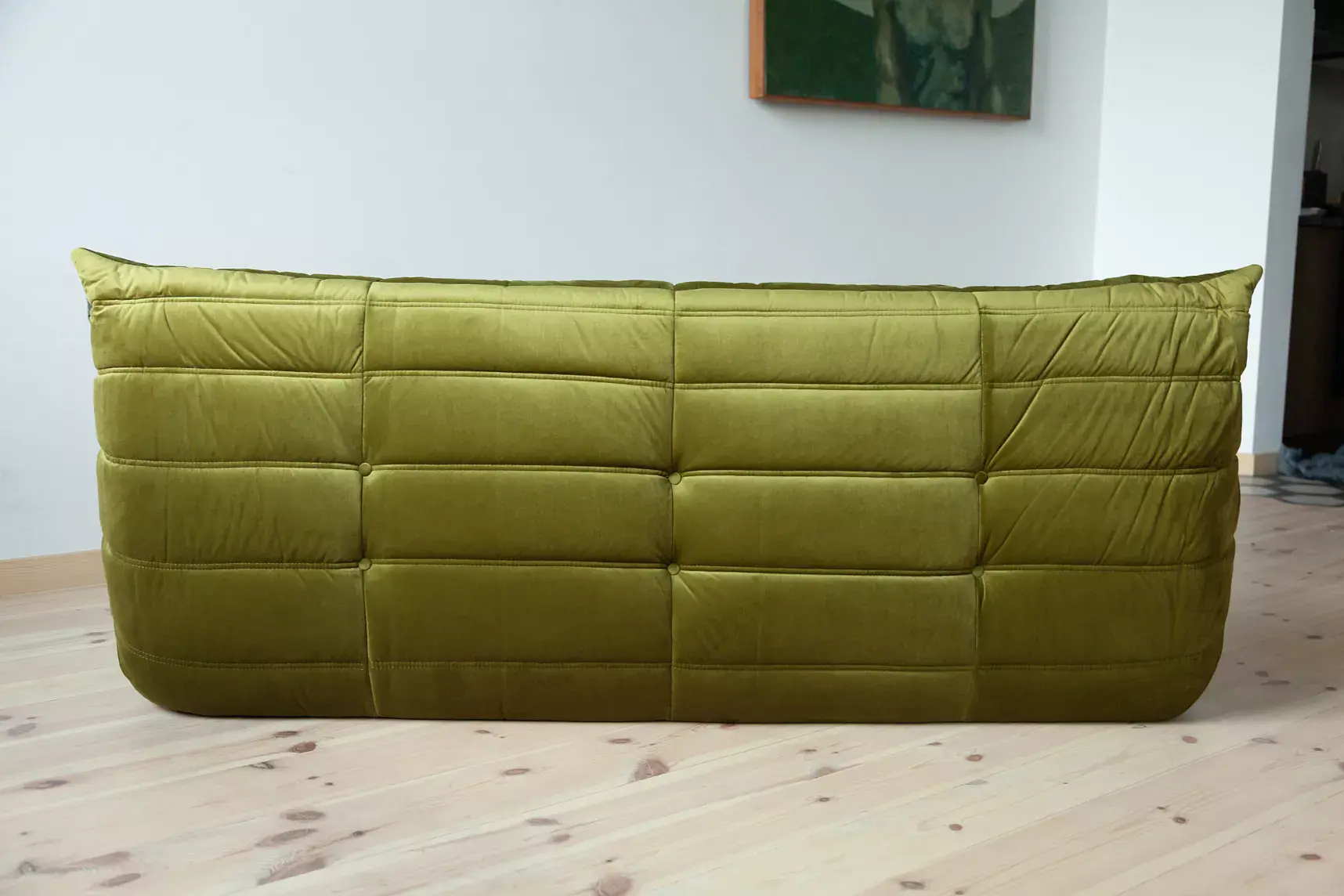 Togo Sofa 3-seater velvet olive green 3
