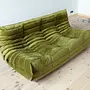 Togo Sofa 3-seater velvet olive green 5