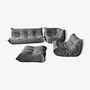 Togo Lounge Set 4-piece Madras Leather Ash Grey 0