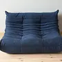 Togo Lounge Set 3-pc. Textile Navy Blue 4
