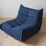 Togo Lounge Set 3-pc. Textile Navy Blue 8