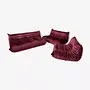 Togo Lounge Set 3-pc. Velvet Burgundy 0