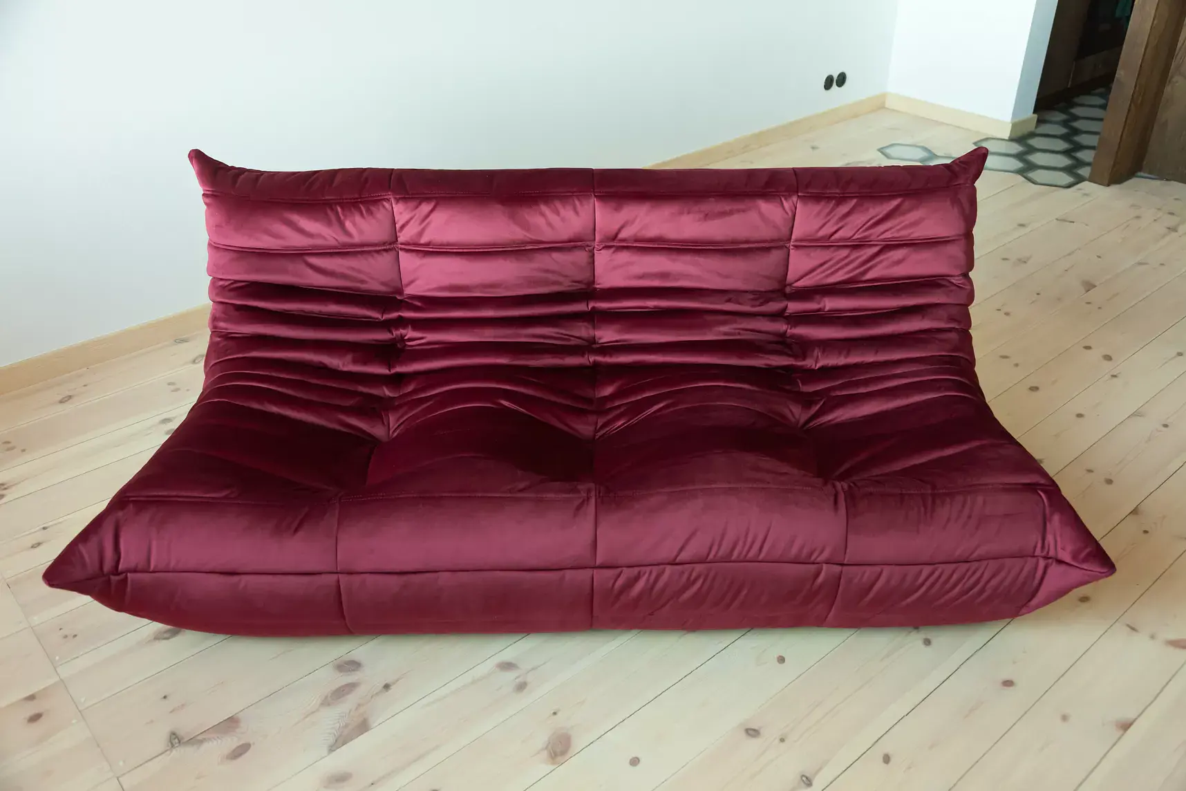 Togo Lounge Set 3-pc. Velvet Burgundy 1