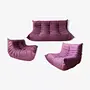 Togo Lounge Set 3-pc. Textile Eggplant 0