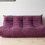 Togo Lounge Set 3-tlg. Textil Aubergine 1