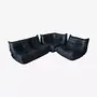 Togo Lounge Set 3-pc. Madras Leather Black 0