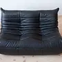 Togo Lounge Set 3-pc. Madras Leather Black 1