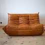 Togo Lounge Set 3-piece Pull-Up Leather Pine Brown 1