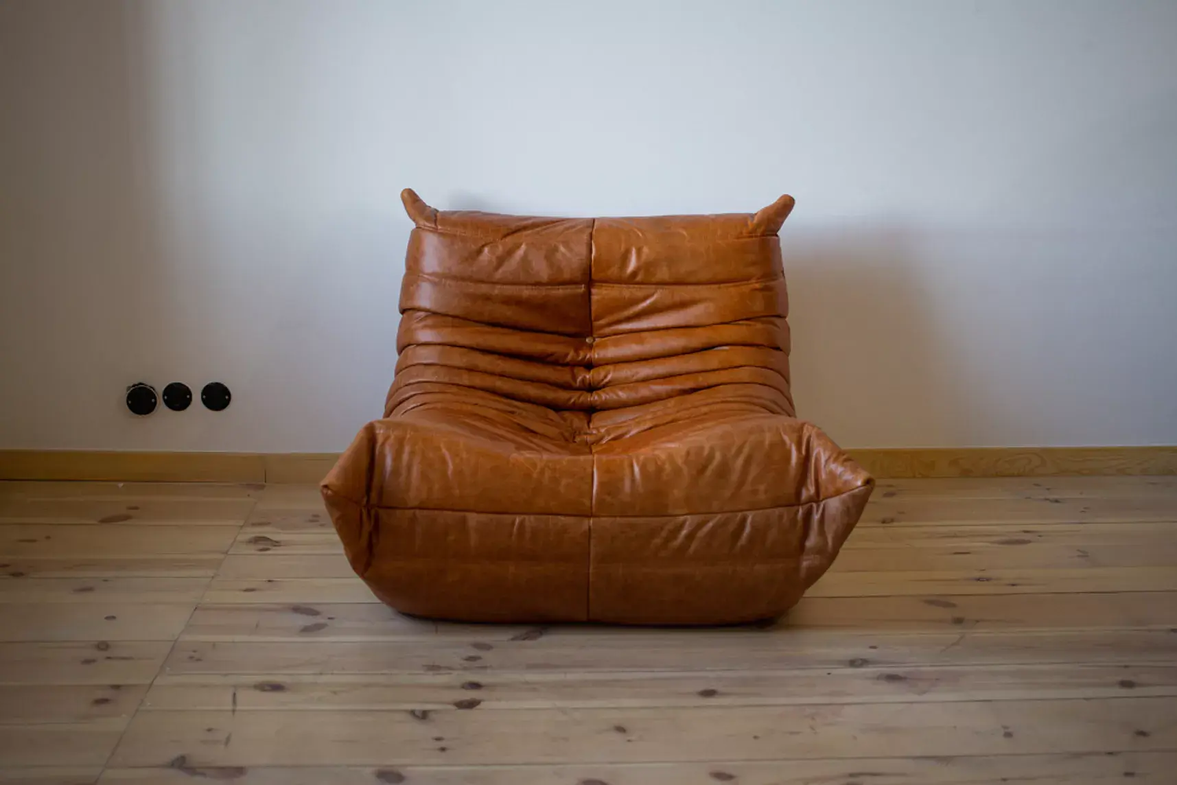 Togo Lounge Set 3-piece Pull-Up Leather Pine Brown 7