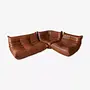 Togo Lounge Set 3-pc. High-gloss leather whisky brown 0