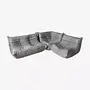 Togo Lounge Set 3-pc. Madras Leather Ash Grey 0