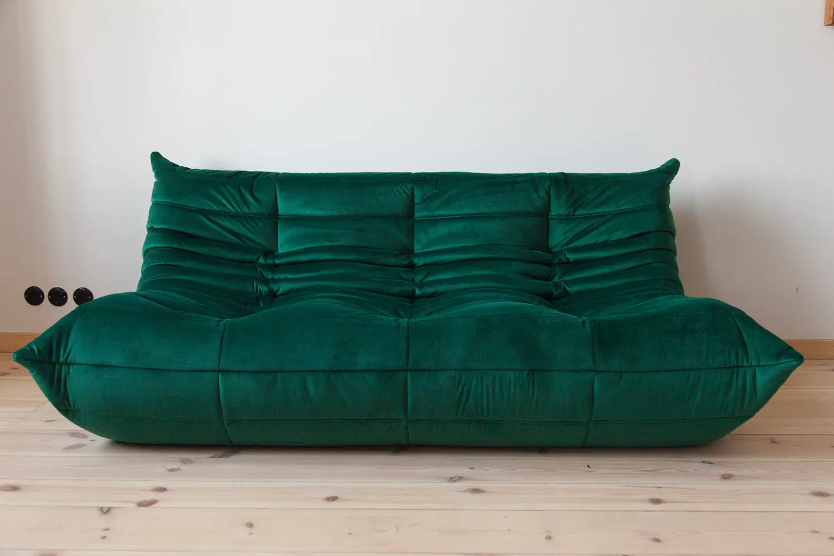 Togo Sofa 3-seater Emerald Green Velvet 1