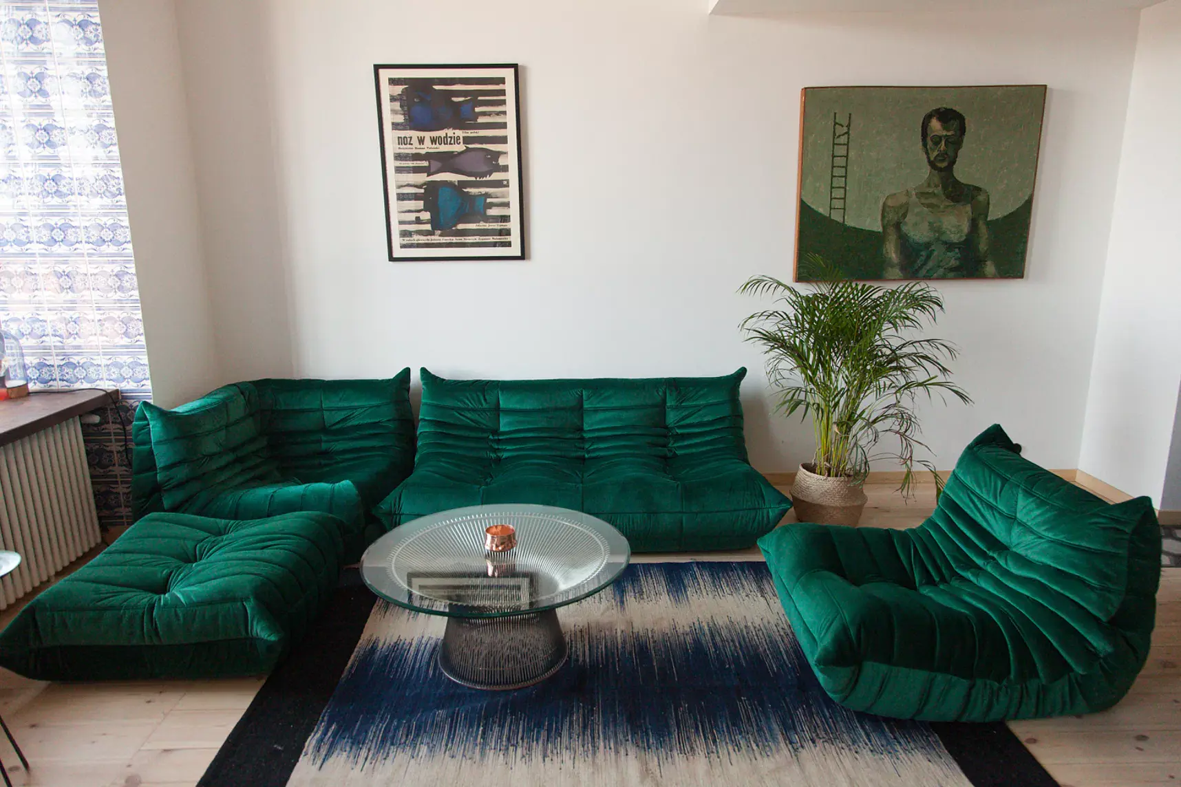 Togo Lounge Set 4-pc. Velvet Emerald Green 9