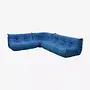 Togo Lounge Set 3-tlg. Textil Blau 0