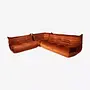 Togo Lounge Set 3-piece Velvet Amber-Orange 0