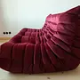 Togo Lounge Set 3-pc. Velvet Burgundy 2