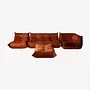 Togo Lounge Set 4-pc. Velvet Amber-Orange 0