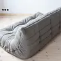 Togo Lounge Set 3-piece Madras Leather Ash Grey 3