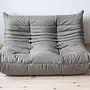 Togo Lounge Set 3-piece Madras Leather Ash Grey 5