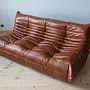 Togo Lounge Set 3-pc. High gloss leather whiskey brown 1