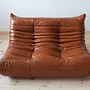 Togo Lounge Set 3-pc. High gloss leather whiskey brown 3