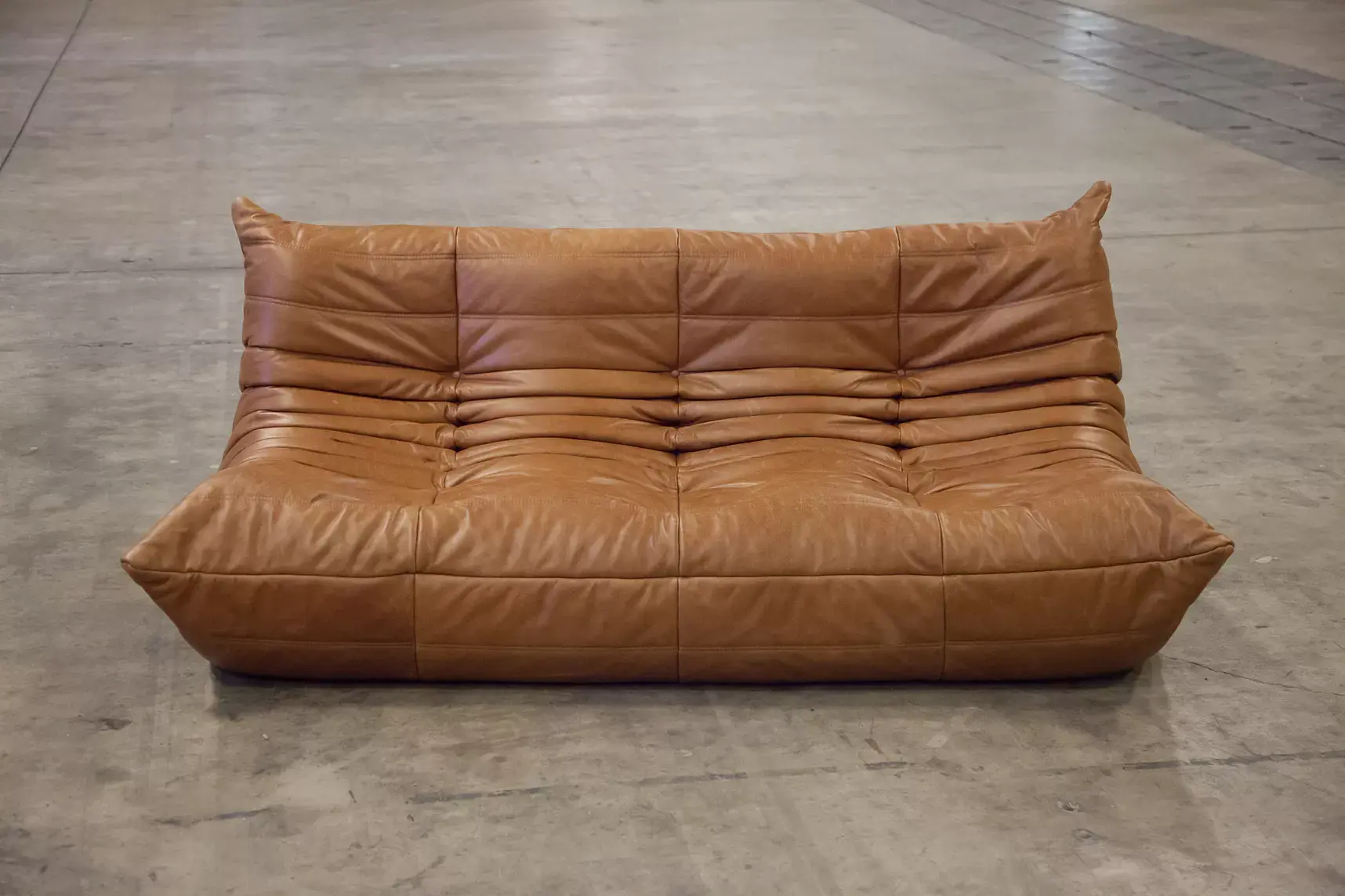 Togo Lounge Set 3-tlg. Pull-Up-Leder Tabakbraun 1