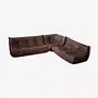 Togo Lounge Set 3-pc. Pull-Up Leather Walnut Brown 0