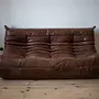 Togo Lounge Set 3-pc. Pull-Up Leather Walnut Brown 1