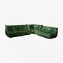 Togo Lounge Set 3 pezzi Pelle Pull-Up Verde 0