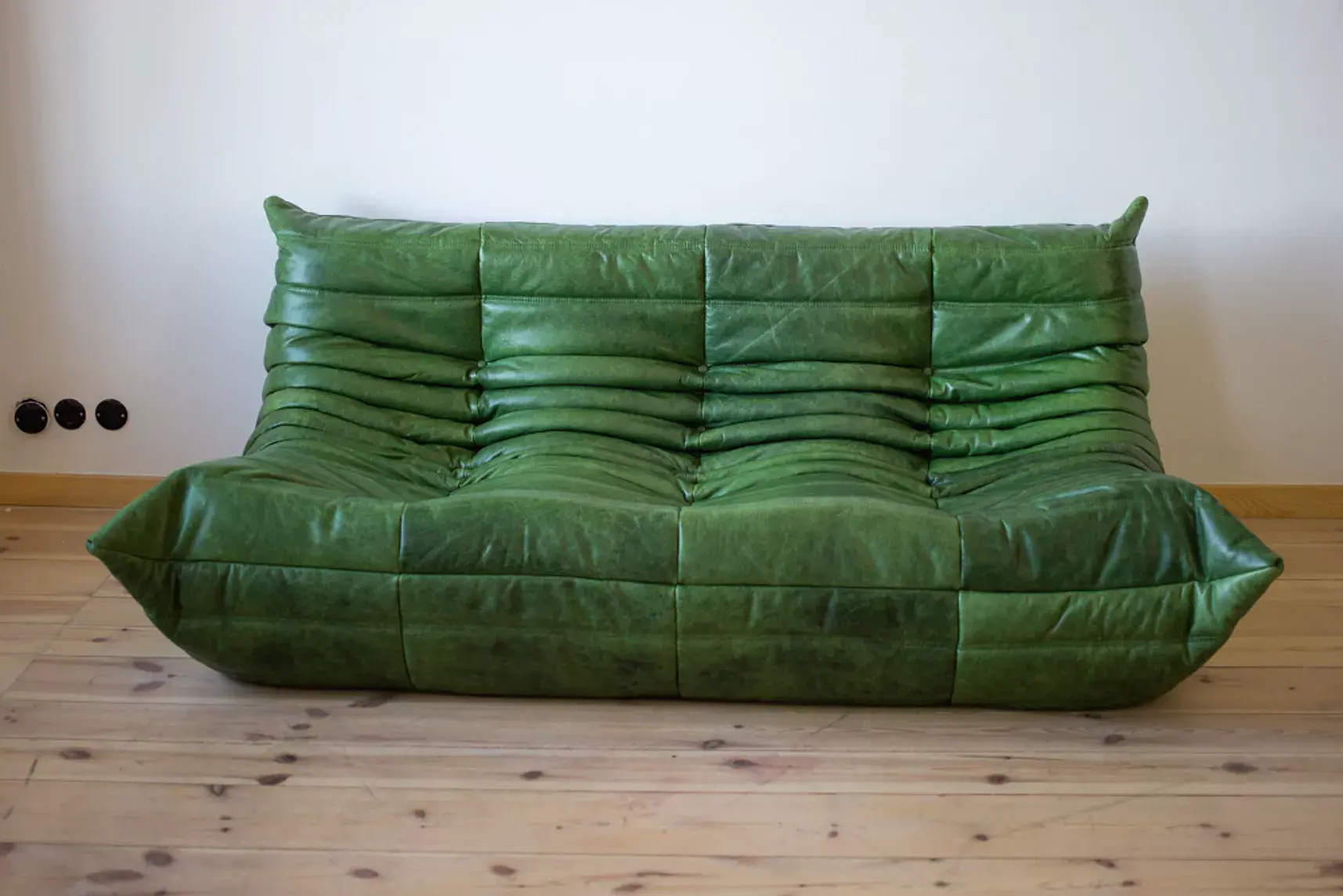 Togo Lounge Set 3-pc. Pull-Up Leather Green 1
