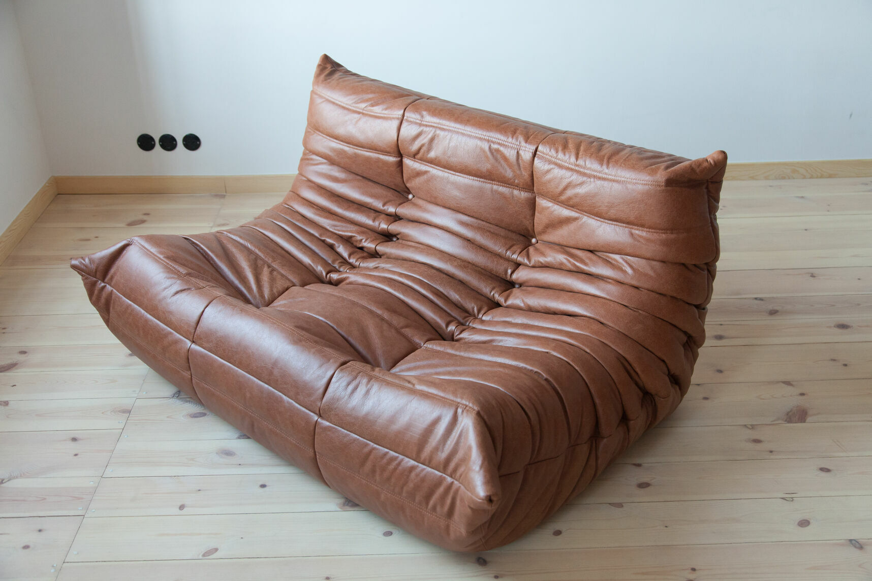 Togo Lounge Set 3-piece Pull-Up Leather Kentucky Brown 4