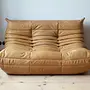 Togo Lounge Set 3-pc. Pull-Up Leather Camel Brown 4