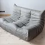 Togo Lounge Set 3-pc. Madras Leather Ash Grey 6