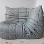 Togo Lounge Set 3-pc. Madras Leather Ash Grey 8