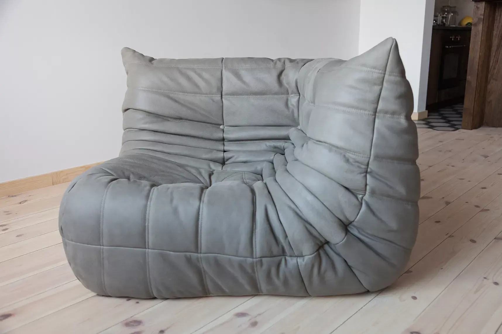 Togo Lounge Set 3-pc. Madras Leather Ash Grey 8