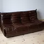 Togo Lounge Set 3-tlg. Hochglanzleder Dunkelbraun 2