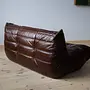 Togo Lounge Set 3-pc. High-gloss leather Dark brown 6