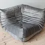 Togo Lounge Set 4-piece Velvet Silver-Grey 4