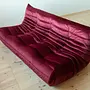 Togo Lounge Set 4 pezzi Velluto Rosso Borgogna 1