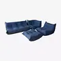 Togo Lounge Set 4-pc. Textile Navy Blue 0