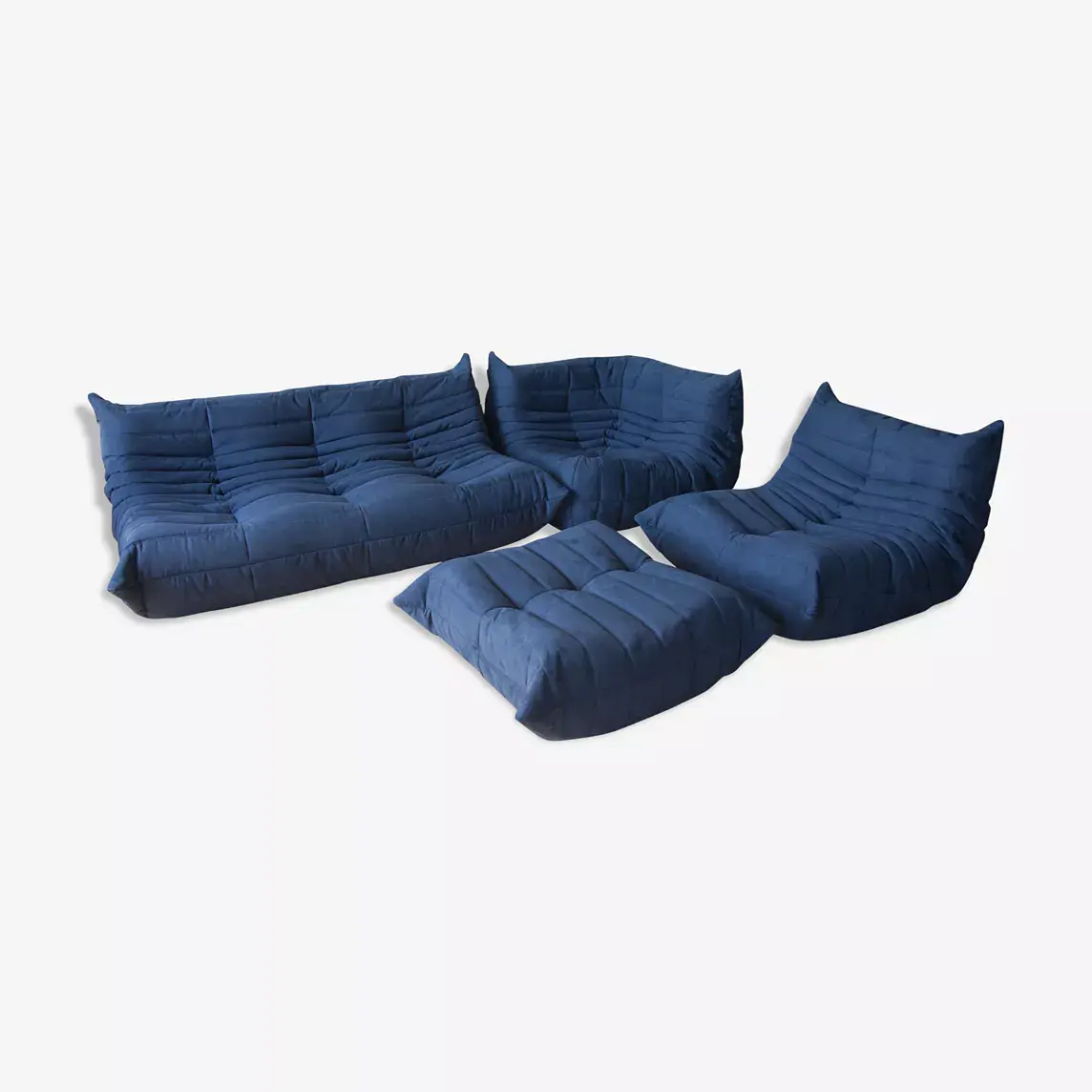Togo Lounge Set 4-pc. Textile Navy Blue 0