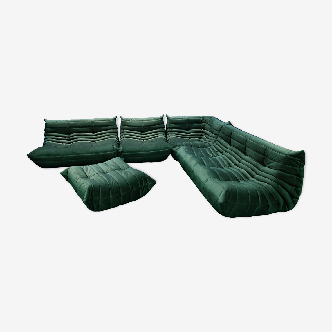 Togo Lounge Set 5-tlg. Samt Grün 0