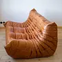 Togo Lounge Set 4-piece Pull-Up Leather Pine Brown 2