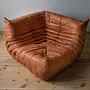 Togo Lounge Set 4-piece Pull-Up Leather Peach Brown 3