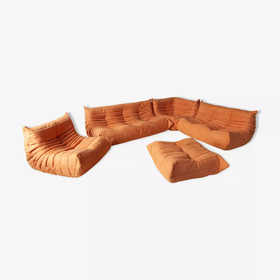 Togo Lounge Set 5-pc. Textile Pastel Orange 0